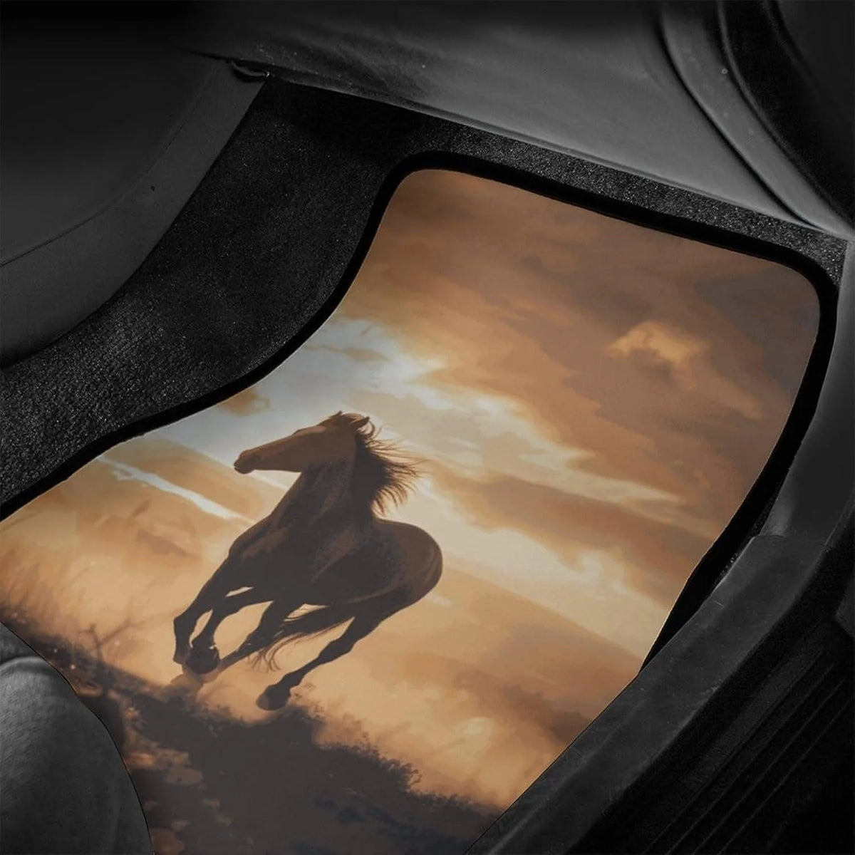 4-Pc Horse Car Floor Mats – Universal Fit SUV Truck Sedan Auto Floor Mats HIP