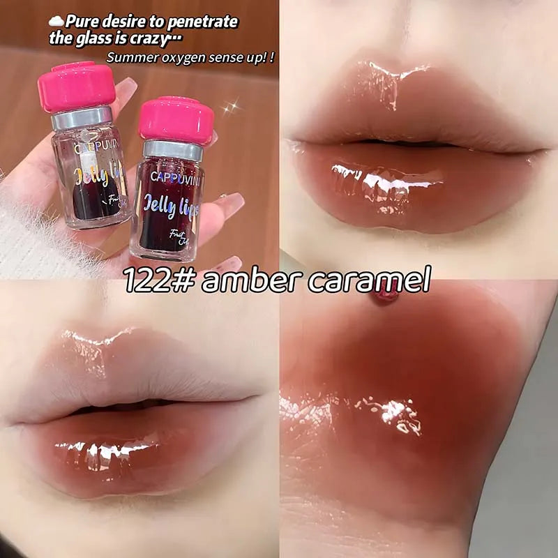 5Color Fruity Lip Tint Water Gloss Clear Tint Moisturizing Waterproof Liquid Lipstick Non-Stick High Pigment Long-Lasting Colors HIP 122