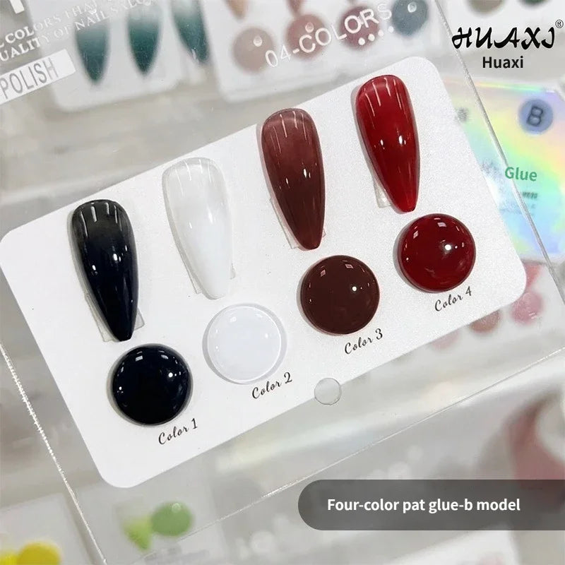 No‑wash Air Cushion Patting Gel Nail Polish 6 Colors Solid Painting Gel High Saturation Pigment Nail Gradient Blush Concealer HIP 4 Colors B
