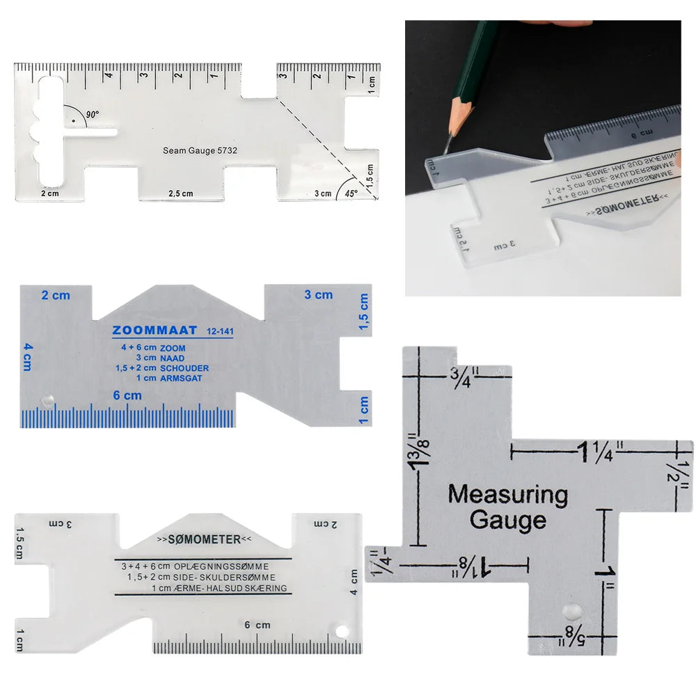 1pc Metal Measuring Gauge Quilting Ruler Hand Sewing Templates Ruler Sewing Gauge for Patchwork Sewing Tool Accessory HIP