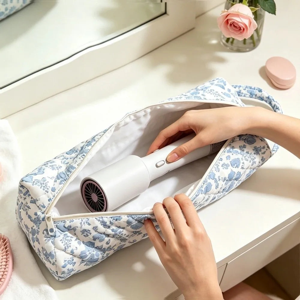 Quilted Hair Dryer Storage Bag – Dustproof, Large Capacity Hair Tool Storage Bag HIP