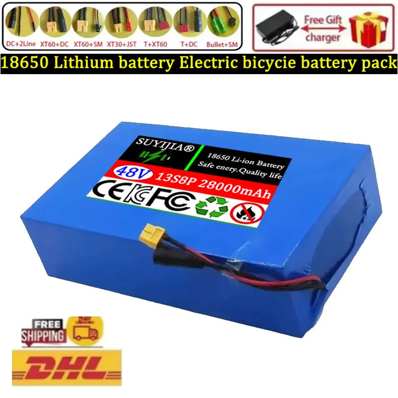 48V 28Ah 18650 Lithium Battery Pack 13S8P for E-Bike & Scooter Lithium Battery Pack HIP