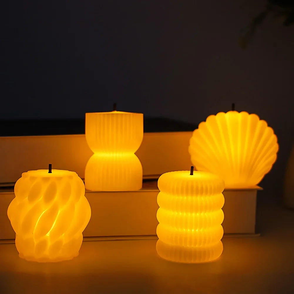 Cartoon LED Flameless Candle Flashing Night Light Creative Flame Home Bedside Atmosphere Light Christmas Halloween Gift HIP