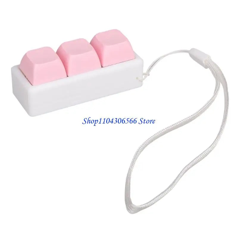 3-Key Mechanical Keyboard Click Toy & Keycap Tester + LED Keyboard Fidget Toy HIP Pink CN