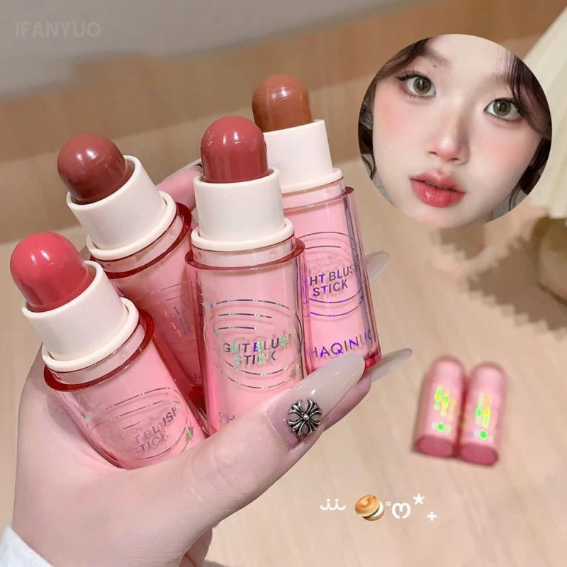 Lightweight Blush Stick Multi Functional Waterproof Long Lasting Easy Color Nude Pink Brown Blusher Cosmetics Bar Korean Makeup HIP