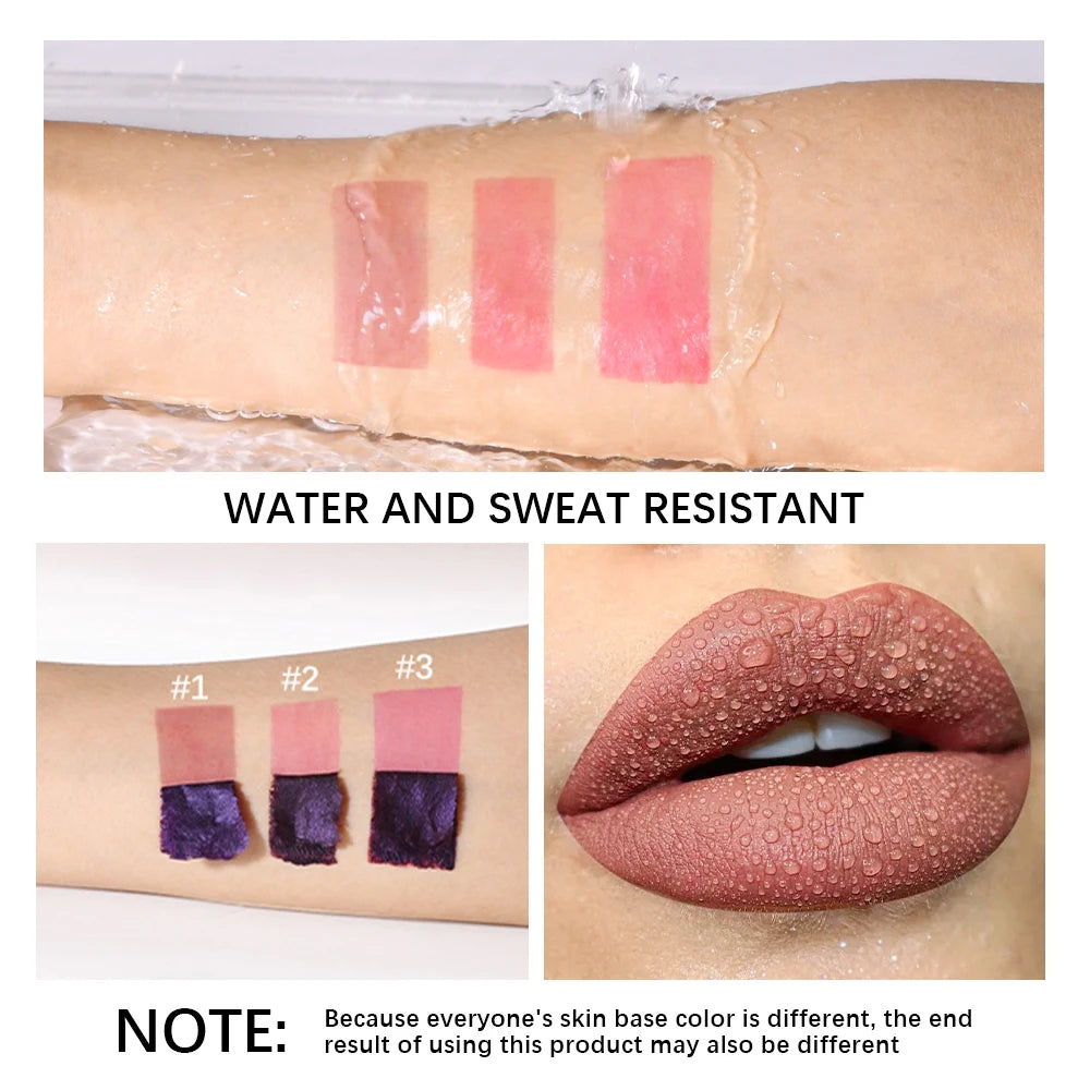 Waterproof Peel Off Lip Stain Long Lasting Pink Lip Tint Transfer Proof Non-stick Cup 3 Colors Lip Stain Women's Cosmetics HIP