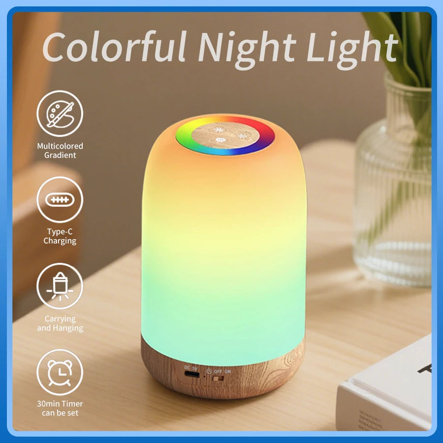 Rechargeable LED Table Lamp RGB Dimmable Touch Bedside Lamp Timer Reading Night Light Bedroom Living Room Decor Nursery Gifts HIP