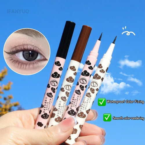 0.01mm Liquid Eyeliner Pen Ultra-thin Matte Smooth Quick Dry Waterproof Eyeliner Lower Eyelash Silkworm Pencil Non Smudging HIP