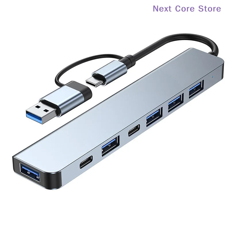 7-in-2 USB Hub Docking Station – USB-C, 3.0 & Card Reader USB Hub Docking Station HIP