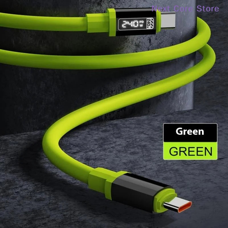 240W USB-C to USB-C Fast Charging Cable 1.5m Power Display USB-C Charging Cable HIP