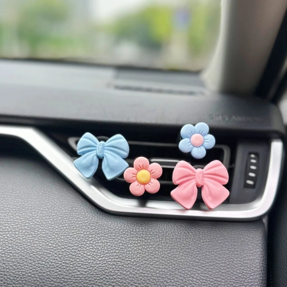 8-Pack Car Air Vent Clips – Sunflower & Bow Knot Decor Car Vent Ornament HIP