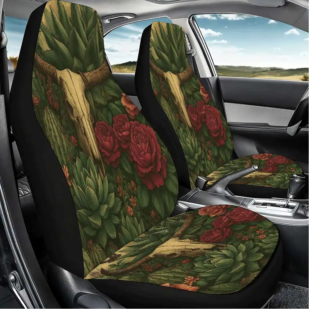 Skull & Roses Butterfly Car Seat Covers – Set of 2 Front Car Seat Covers HIP