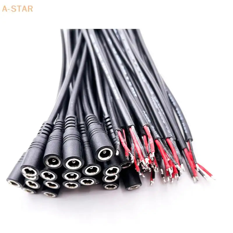 10-Pack DC 5.5x2.1mm Male & Female Cable Connectors for LED Strip DC Power Connectors HIP