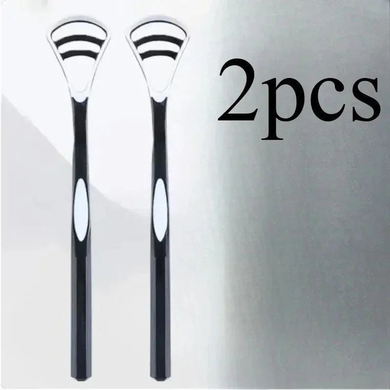 Double-Sided Tongue Scraper – Ergonomic Anti-Slip Handle | RUZOFO Tongue Scraper HIP C758-Black 2pcs