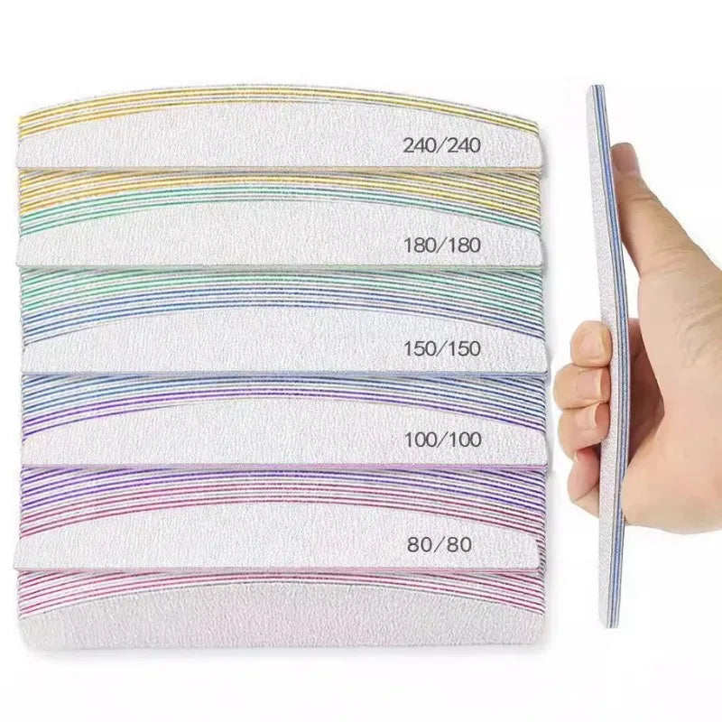 Professional Half-Moon Nail Files Buffer Set – 5/10/15 Pack Nail File Set HIP