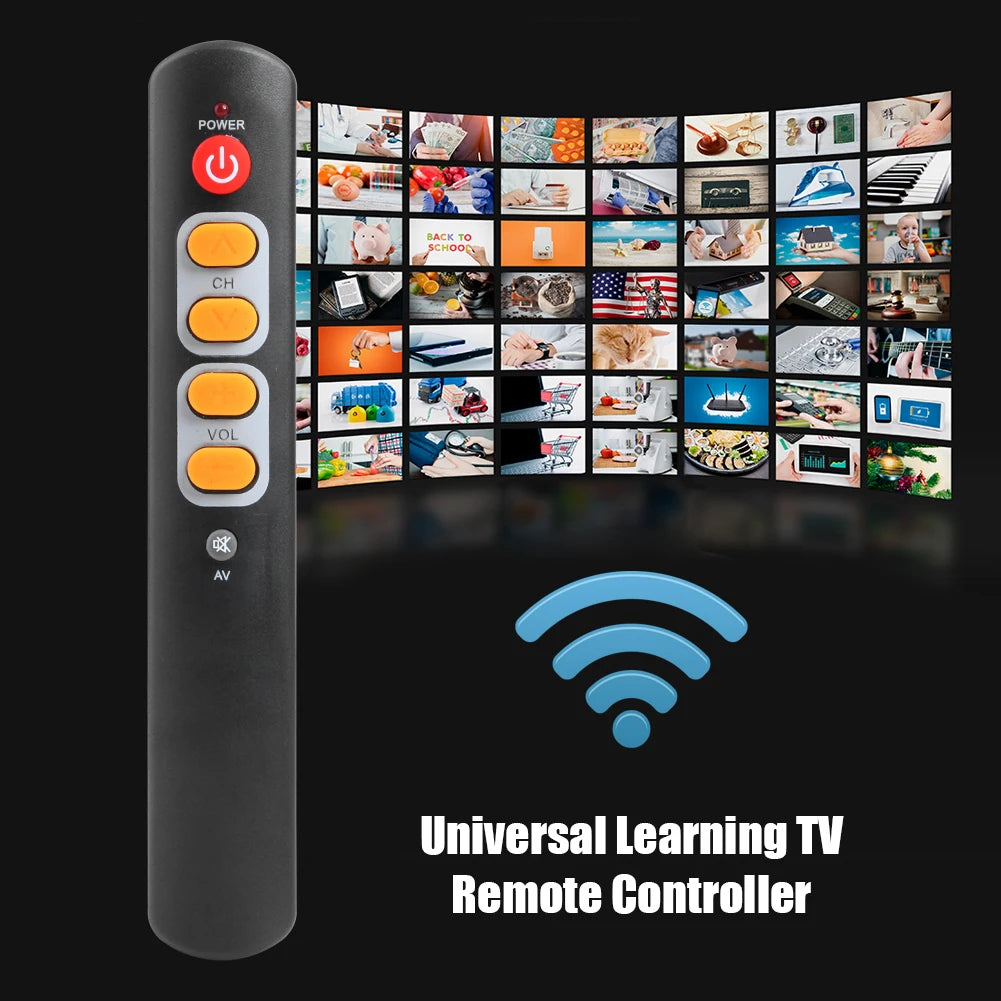 Universal 6-Button IR Learning Remote – TV, STB, DVD, VCR Learning Remote Control HIP