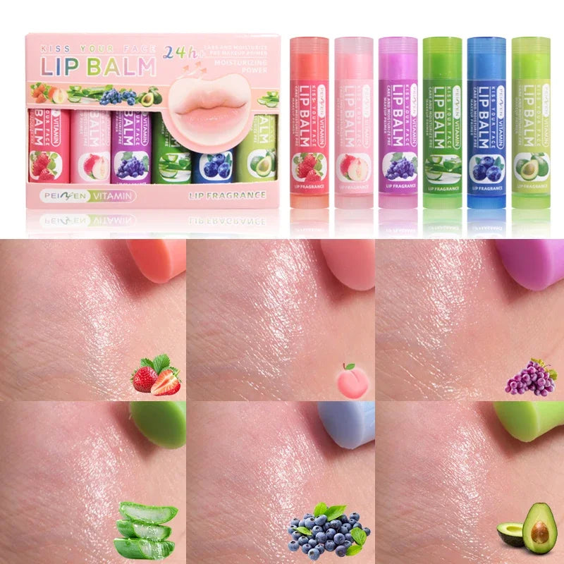 Fruit Flavor Lip Balm Set – 6 Pcs Moisturizing & Hydrating Lip Balm Set HIP