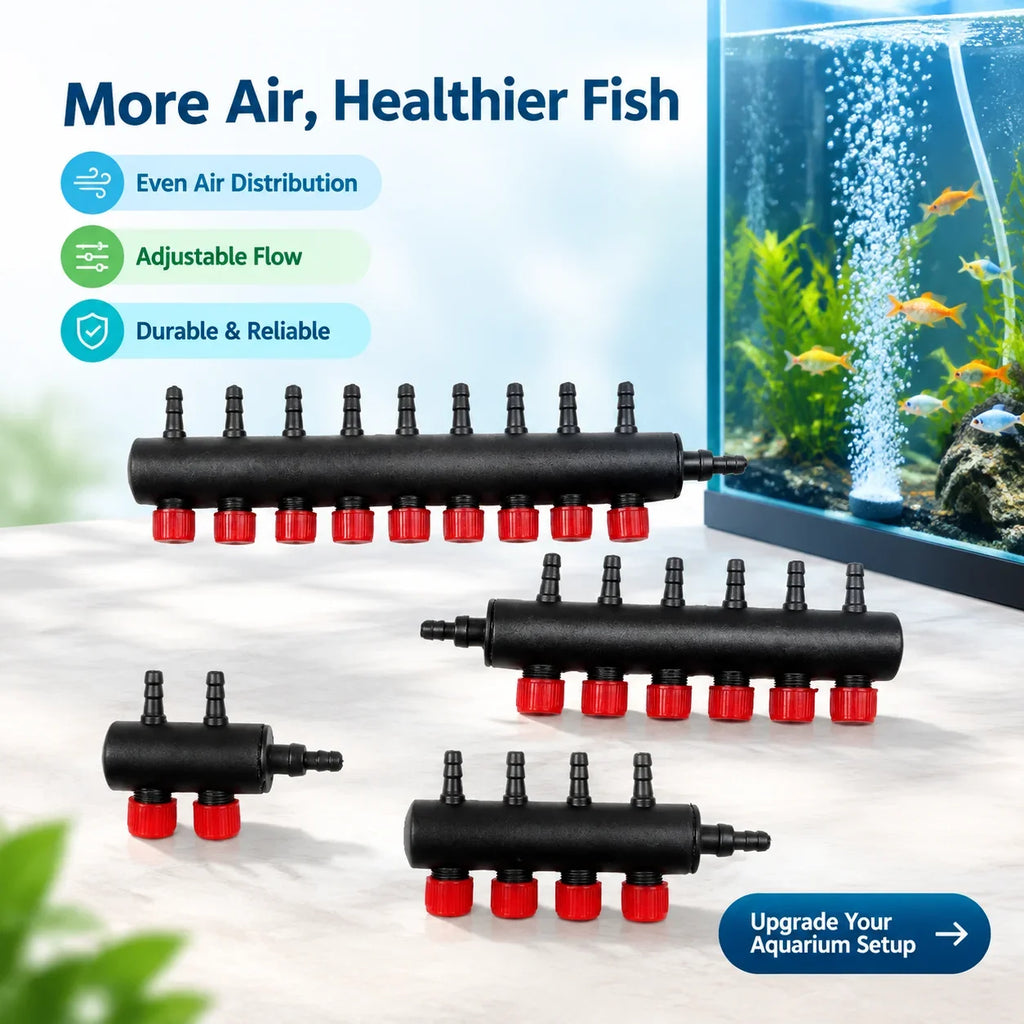 Fish Tank Oxygen Pump Pipe Splitter Regulating Valve Aquarium Air Pump Hose Splitter Distributor Booster Pump Adapter Accessory HIP