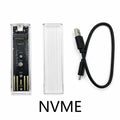 Dual Protocol M.2 SSD Enclosure – USB-C Clear Hard Disk Case SSD Enclosure Case HIP NVME