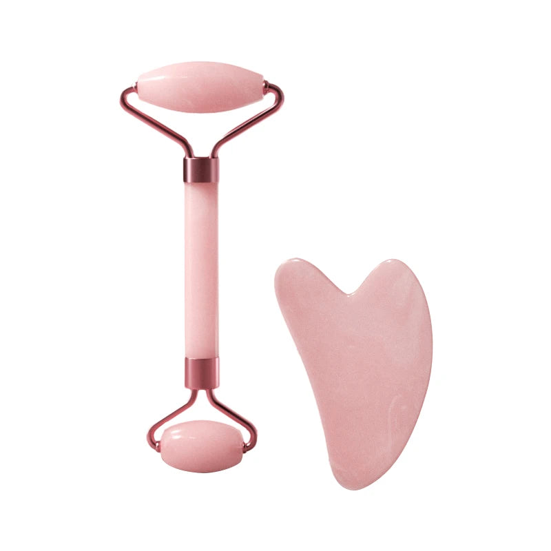 Resin Gua Sha Facial Massager & Roller Set – Skin Care Gua Sha Roller Set HIP C522-Pink AB
