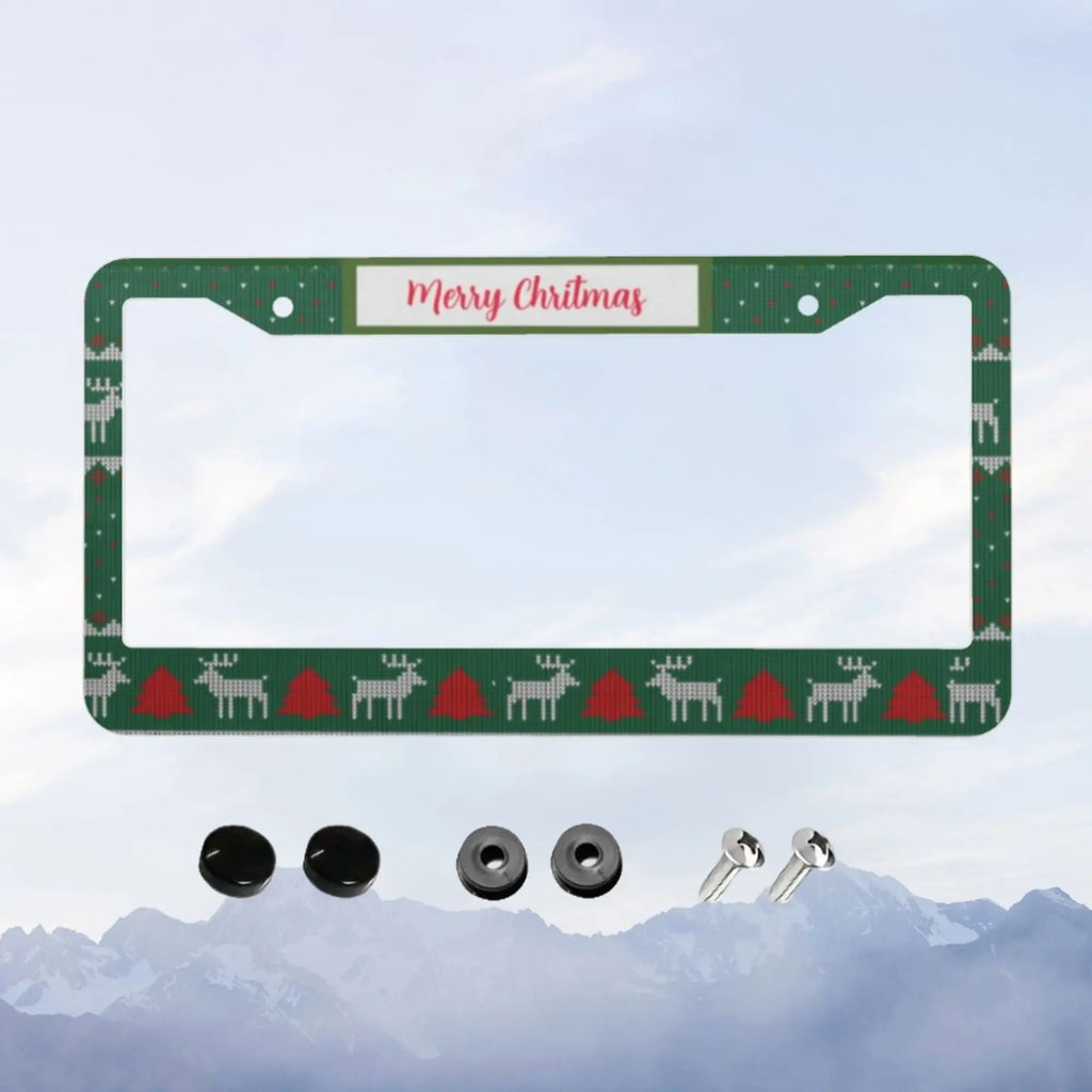 Aluminum Christmas Knit Pattern License Plate Frame Gift License Plate Frame HIP