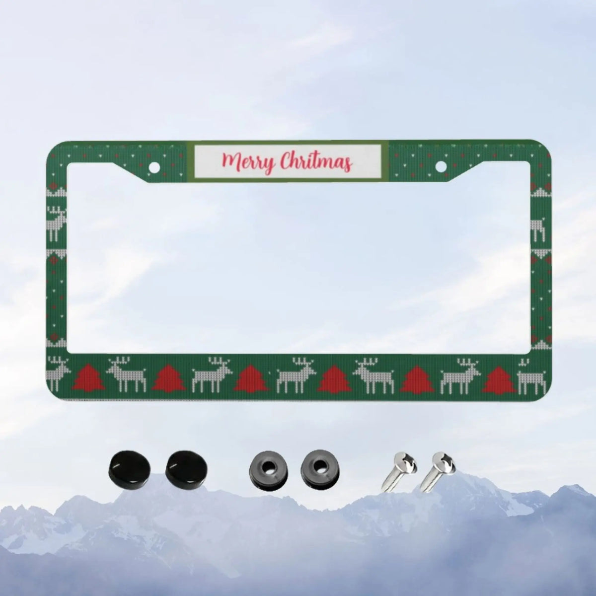 Aluminum Christmas Knit Pattern License Plate Frame Gift License Plate Frame HIP