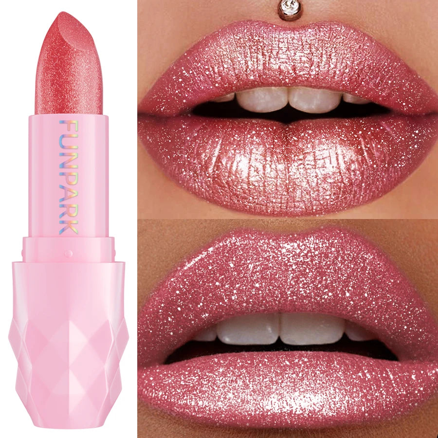 FUNPARK Glitter Metallic Lipstick – Pearlescent Lip Glaze Metallic Lip Glaze HIP