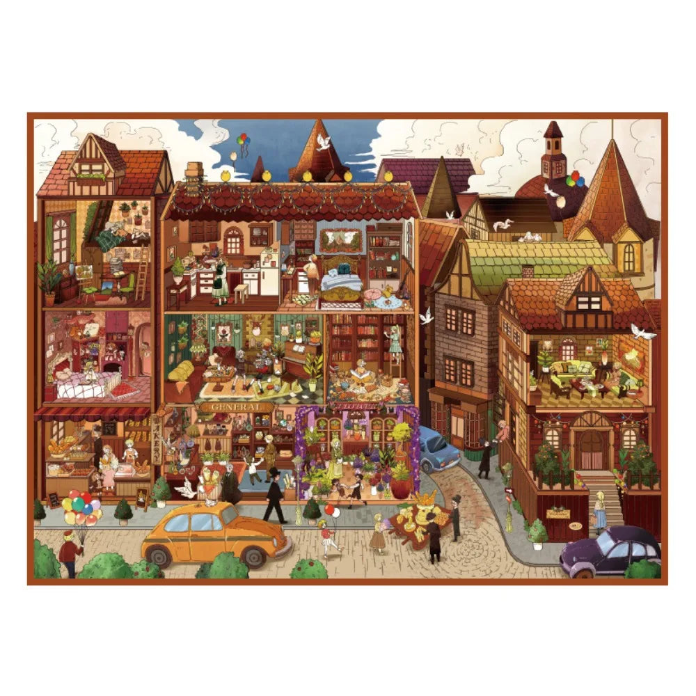 British Town Miniature Scene Sticker Book – 200+ PET Stickers Craft Sticker Book HIP WHITE