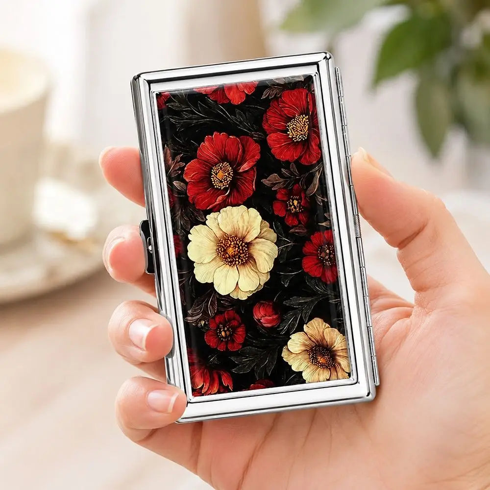 Vintage Metal Card Case – Snap-Close Credit & Business Card Holder Metal Card Case HIP