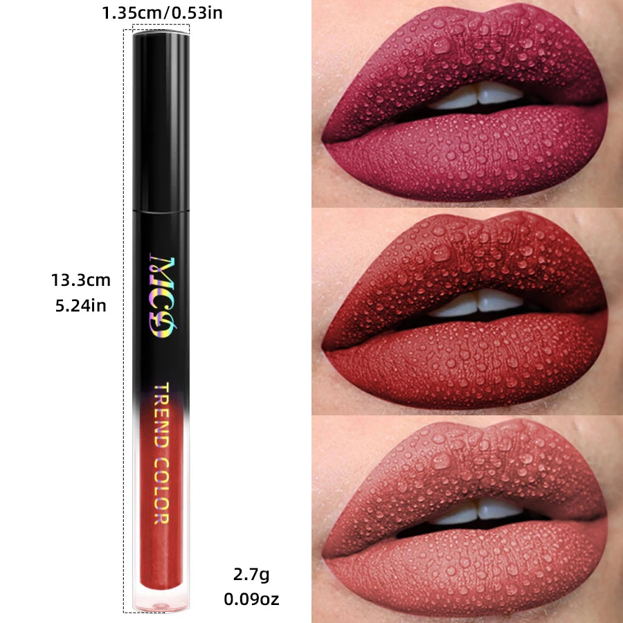 19 colors Matte Velvet Lip Gloss Waterproof Liquid Lipstick Nude Black Lips tint Makeup Lip Glaze Cosmetics Red Lip Stain Beauty HIP
