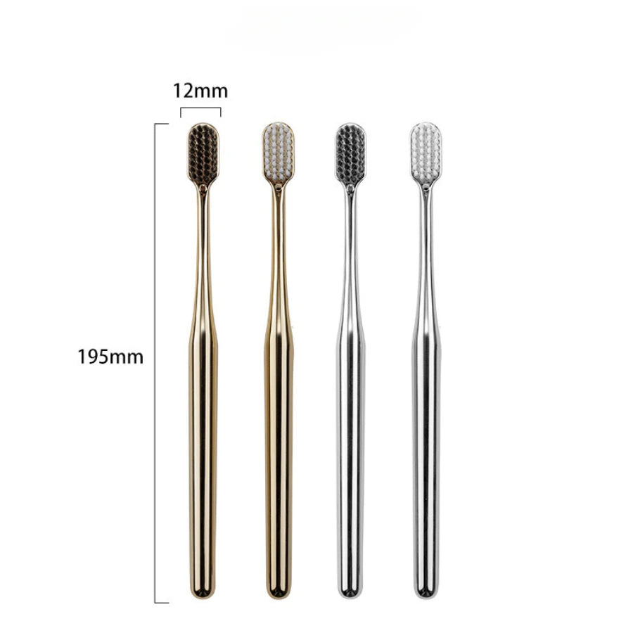 Luxury Soft Toothbrush Men Women Adult Tooth Brush Gold Silver Dental Brushes Elegance Gentle Toothbrushes Drop Shipping HIP