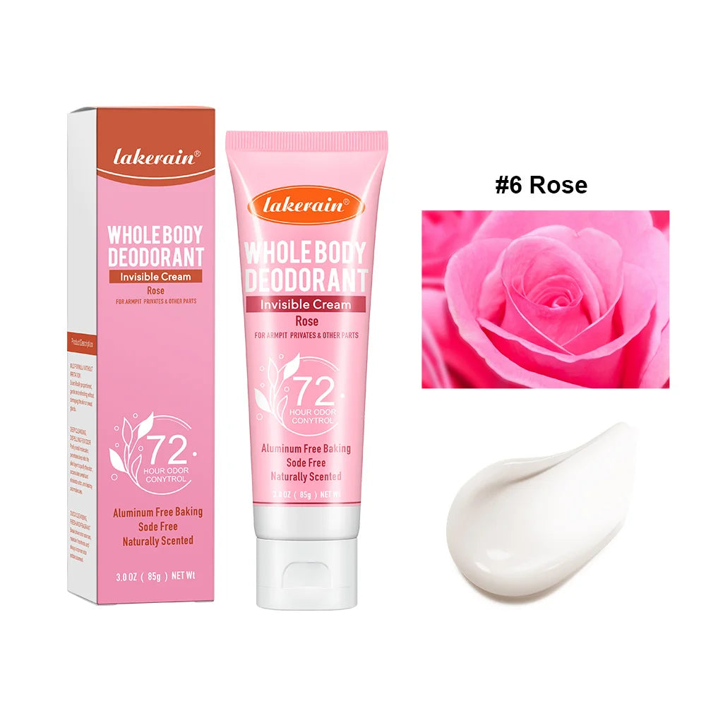 Perfume Cream Whole Body Deodoran 72 Hour Odor Control Long Lasting Fragrance Cream Dating Aroma Cooling armpit HIP 6Rose