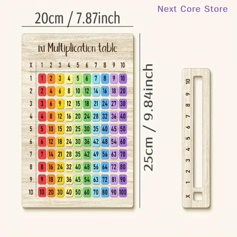 Colorful Wooden Multiplication Table Board – Kids Math Aid Educational Math Board HIP