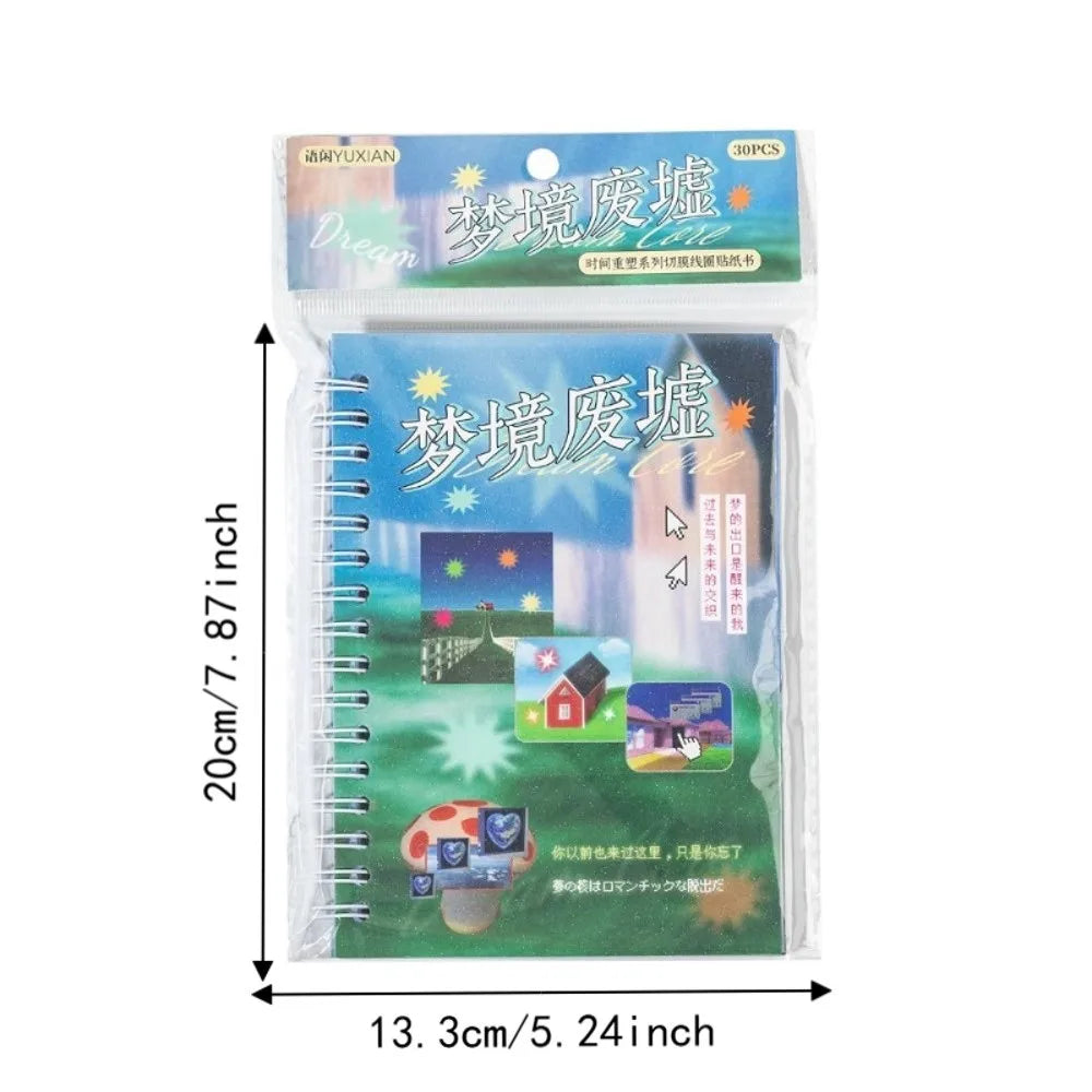 Retro Y2K 30-Page Sticker Book – Japanese Cartoon Scrapbook DIY Sticker Book HIP