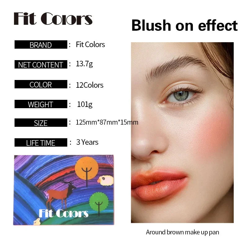 Fit Colors 12-Color Eyeshadow Palette – Matte & Shimmer Eyeshadow Palette HIP