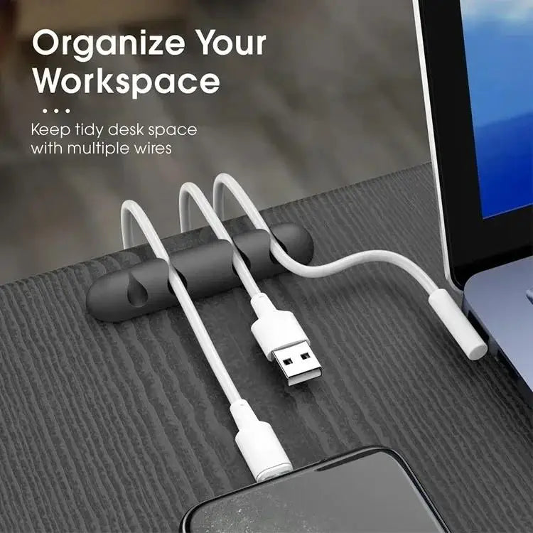 Silicone USB Cable Organizer Winder & Desk Cable Clips Cable Management Clip HIP