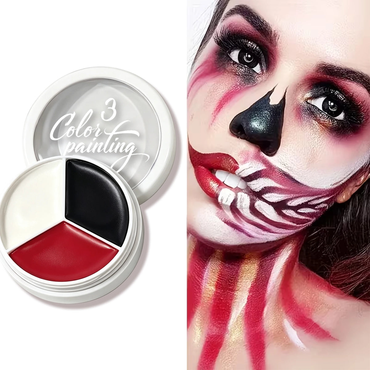 JUJU DREAM 3-Color Face & Body Paint Palette – Waterproof Body Painting Palette HIP