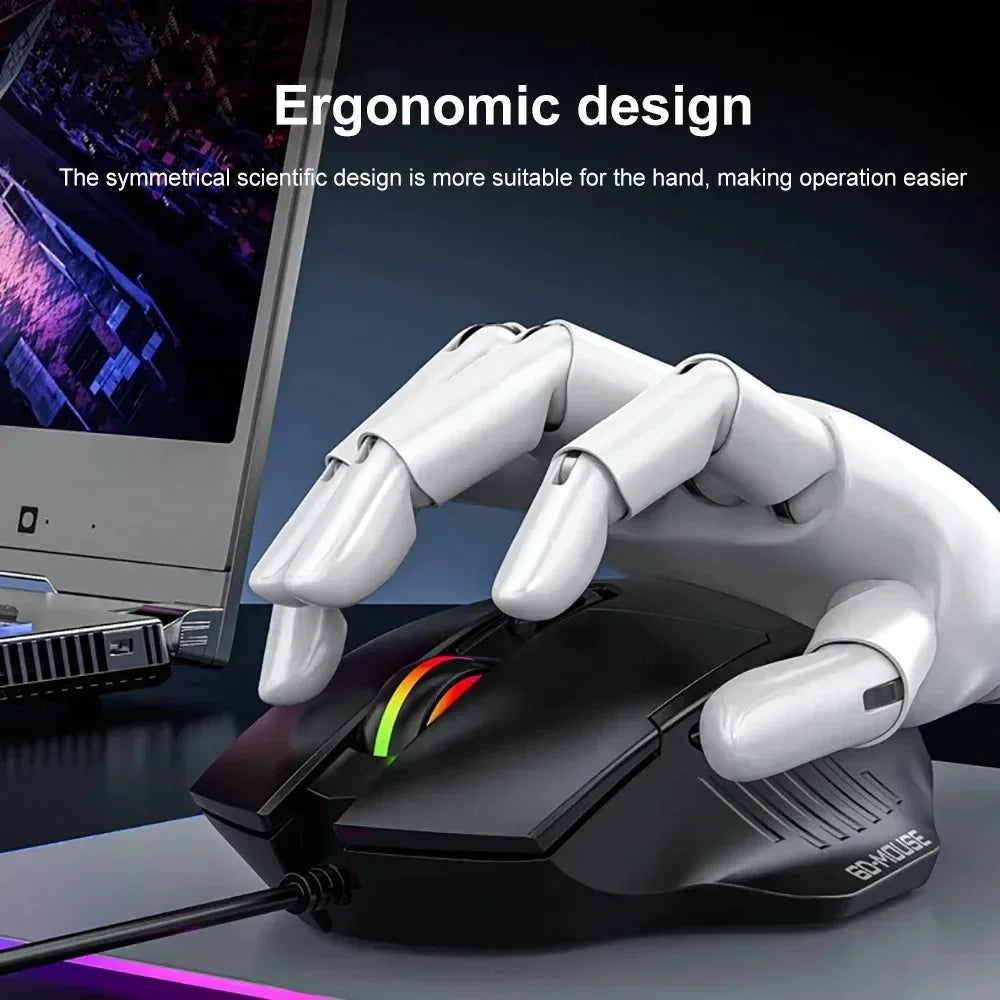 KEBIDUMEI RGB Wired Gaming Mouse – 6 Button, 7200 DPI Silent Wired Gaming Mouse HIP