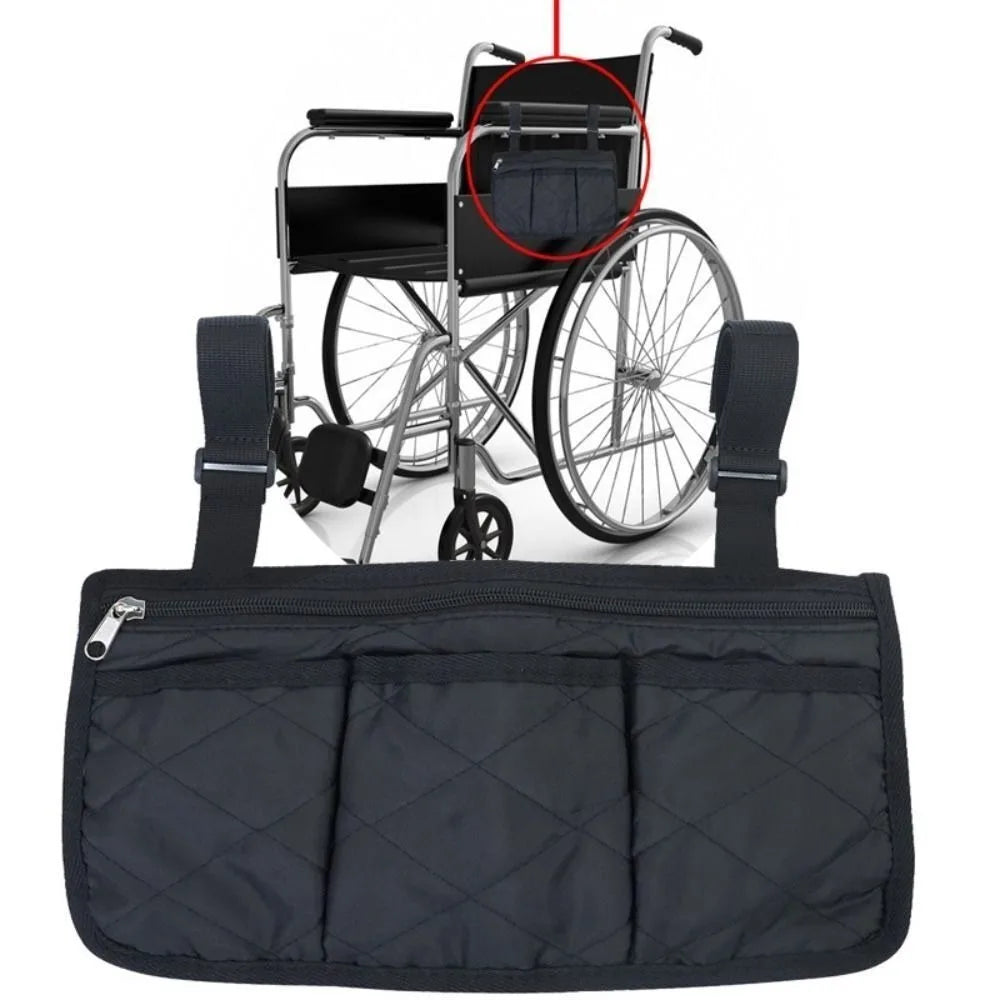 Wheelchair Armrest Hanging Bag – Multi-Pocket Waterproof Wheelchair Organizer Bag HIP