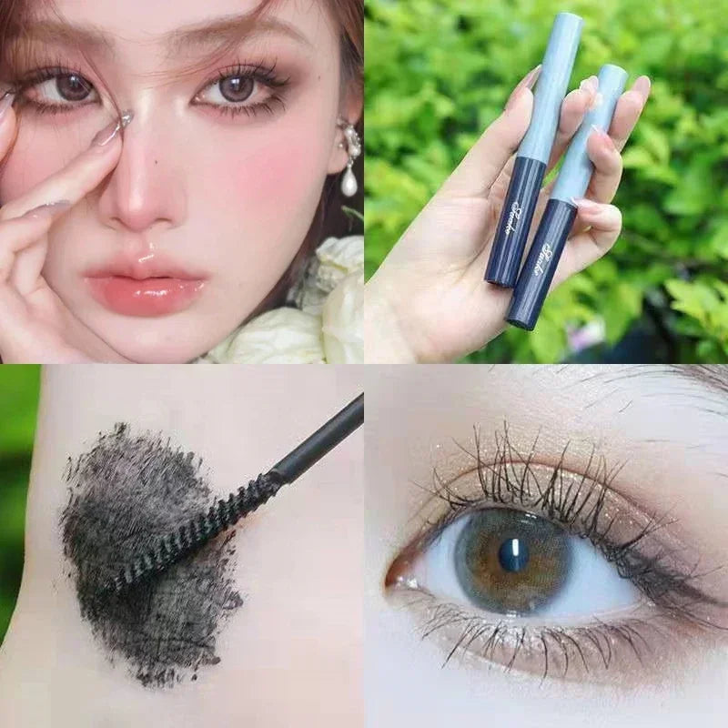 Silver Silk Fiber Matte Mascara Makeup Ultra-Fine Brush Lengthens Eyelashes Waterproof Fast Dry Eyelash Extension Mascara Makeup HIP 01Black