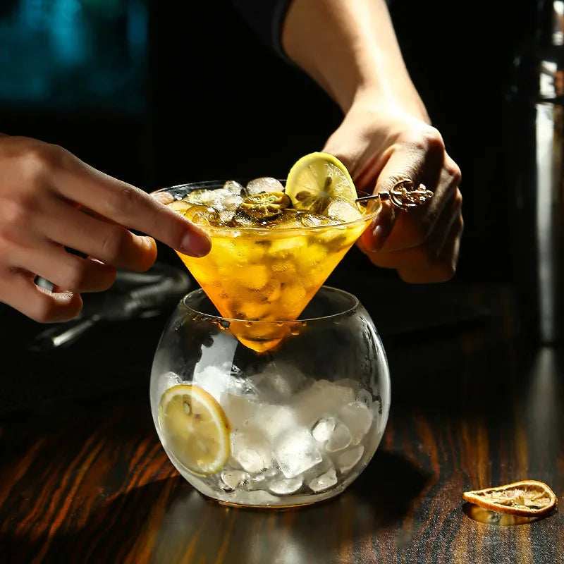 150ml Ball Base Martini Chiller Cocktail Glass | Caviar Server Cocktail Glass HIP