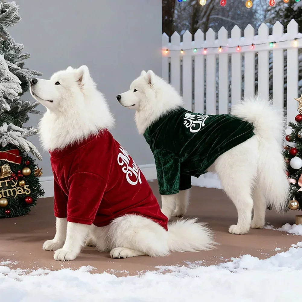 L-6XL Autumn/Winter Warm Dog Clothing Medium and Large Dog Jacket Coat Pet Wool Pajama jumpsuit Thicken Dog Hoodies Pet Supplies HIP