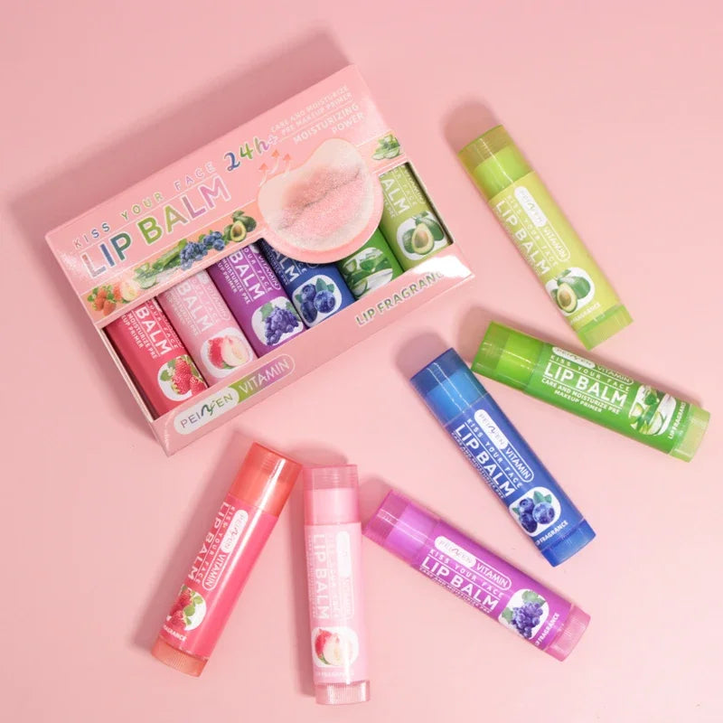 Fruit Flavor Lip Balm Set – 6 Pcs Moisturizing & Hydrating Lip Balm Set HIP