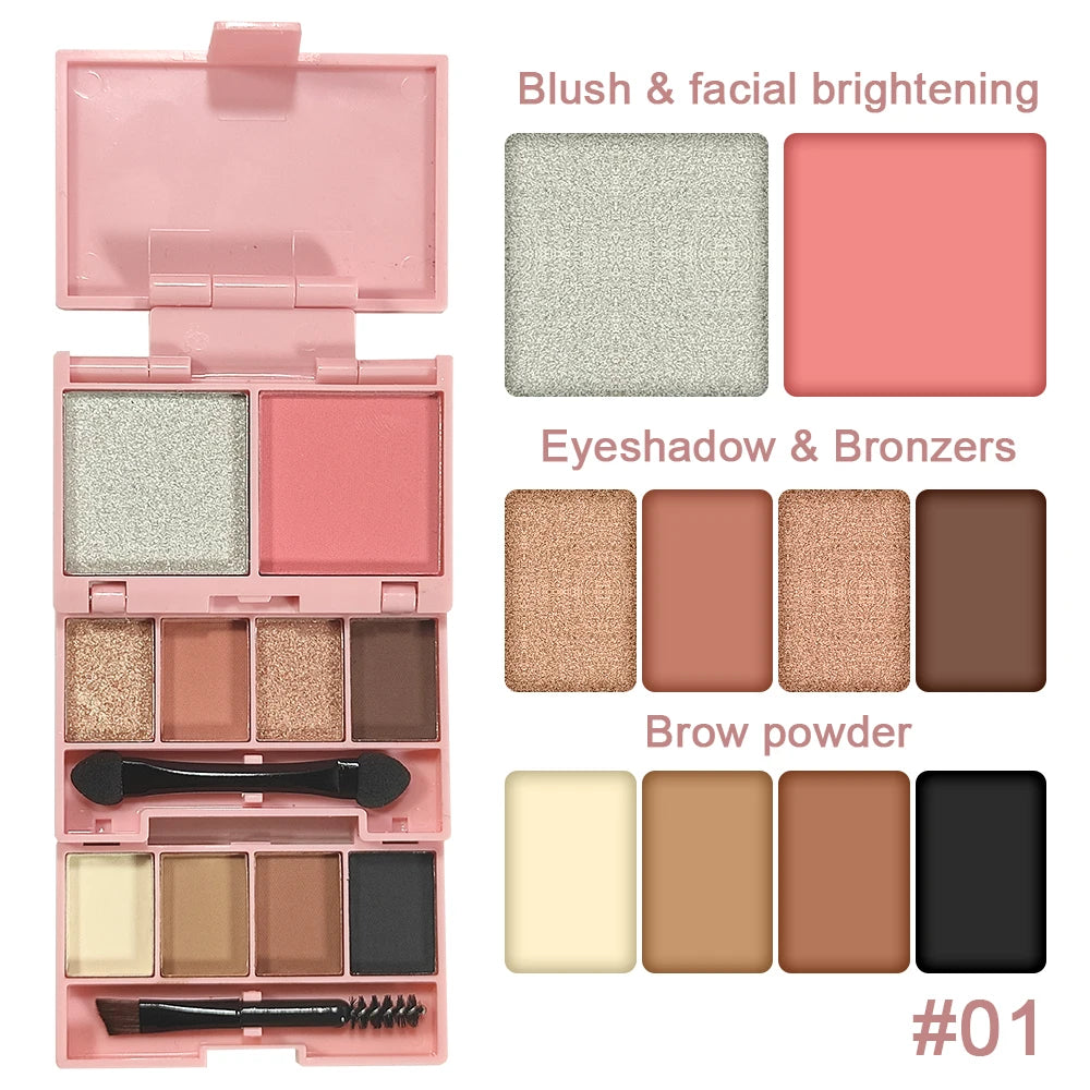 SAM SUGAR 10-Color Eyeshadow Blush Highlighter Contour Palette Eyeshadow Palette HIP 01