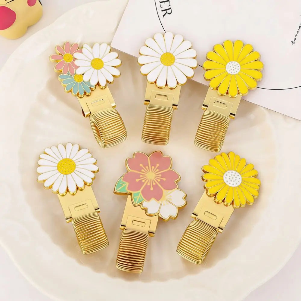 Cherry Blossom Daisy Spring Pen Clip & Enamel Bookmark Spring Pen Clip HIP