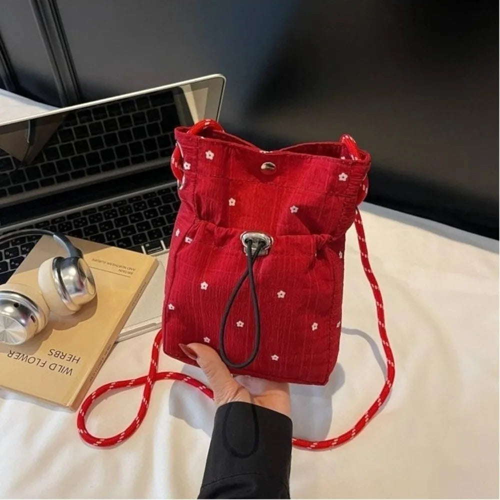 Floral Canvas Crossbody Bag – Lightweight Women's Shoulder Bag Crossbody Shoulder Bag HIP Red