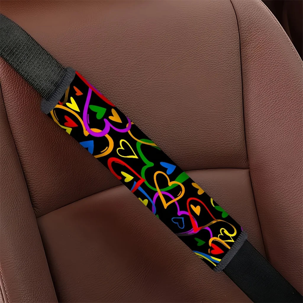 2-Pack Heart Seat Belt Protector – Universal Shoulder Strap Cover Seat Belt Protector HIP