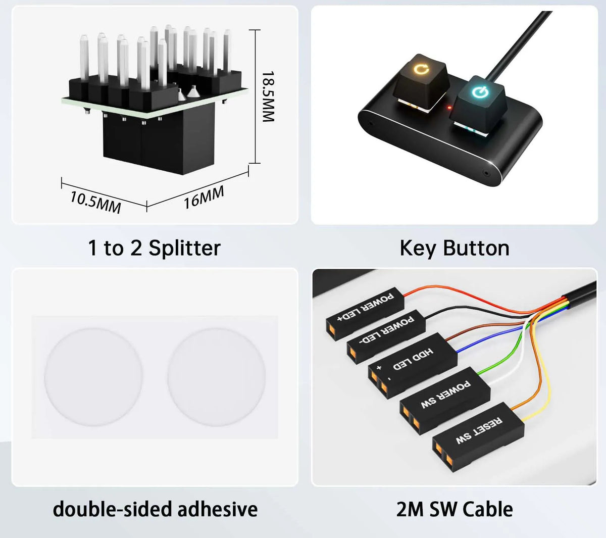 2M External Switch Power Button Motherboard Mechanical Desktop Power Switch Extension Cable On/Off For PC Computer Home Office HIP