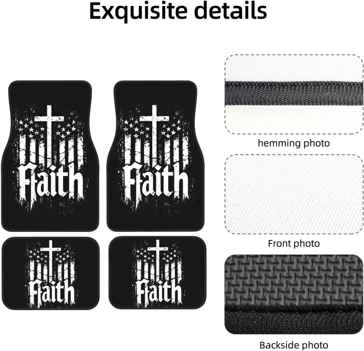 Christian USA Flag Car Floor Mats Set of 4 – Universal Fit Car Floor Mats HIP