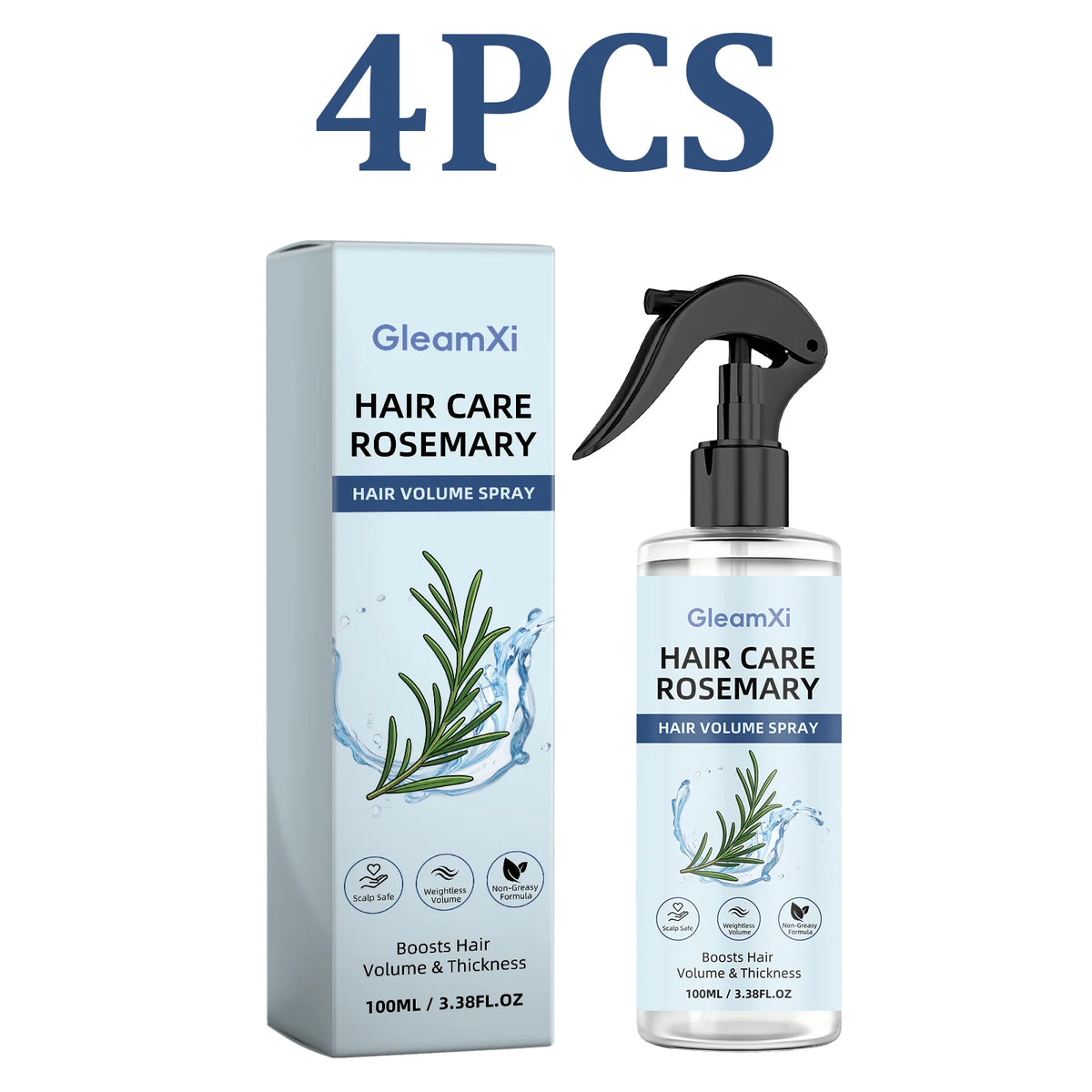 Rosemary Volumizing Leave-In Hair Spray Mist 100ml | All Hair Leave-In Hair Spray HIP 4PCS
